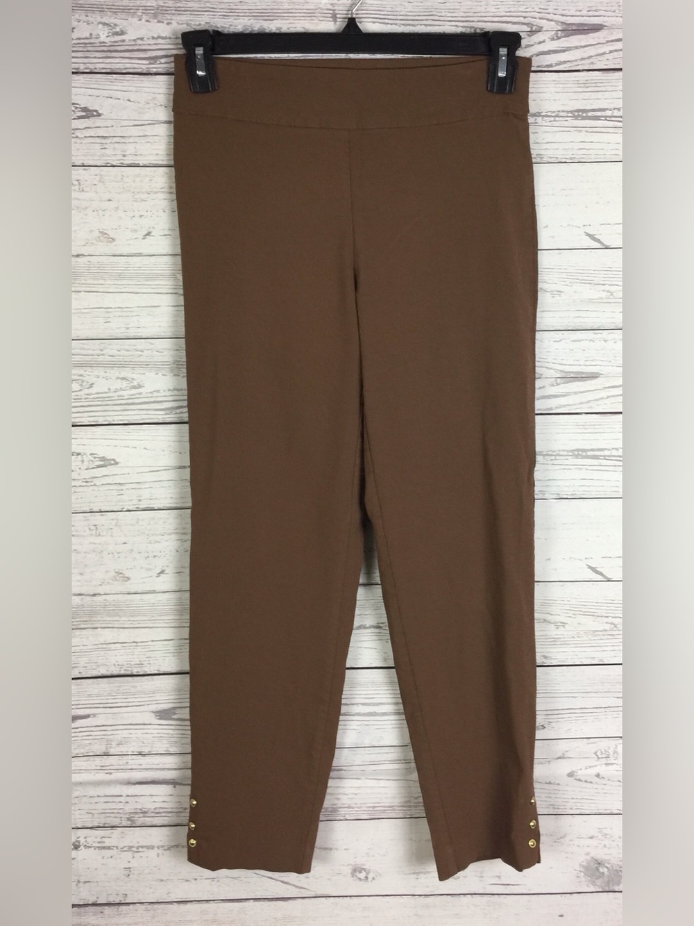 Counterparts Pants Women’s Size S Brown Elastic Waist Pull On Ankle Stretch